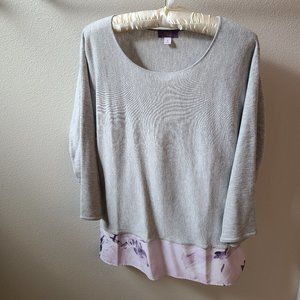 Truly Poppy Wool Blend Layered Grey Sweater